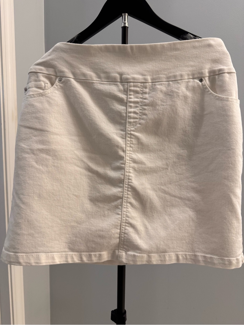 Classic White Denim A-Line Skort
